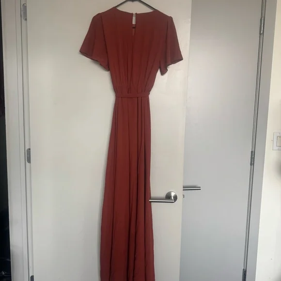 NWT Baltic Born Naomi Short Sleeve Maxi Dress in Cinammon Brown Small - Picture 4 of 7